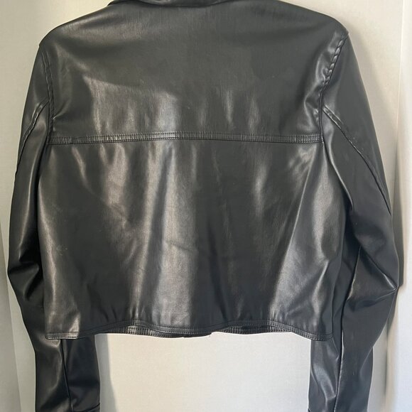 No Boundaries junior faux leather fringe jacket. Size XS (1) Black - Picture 2 of 5